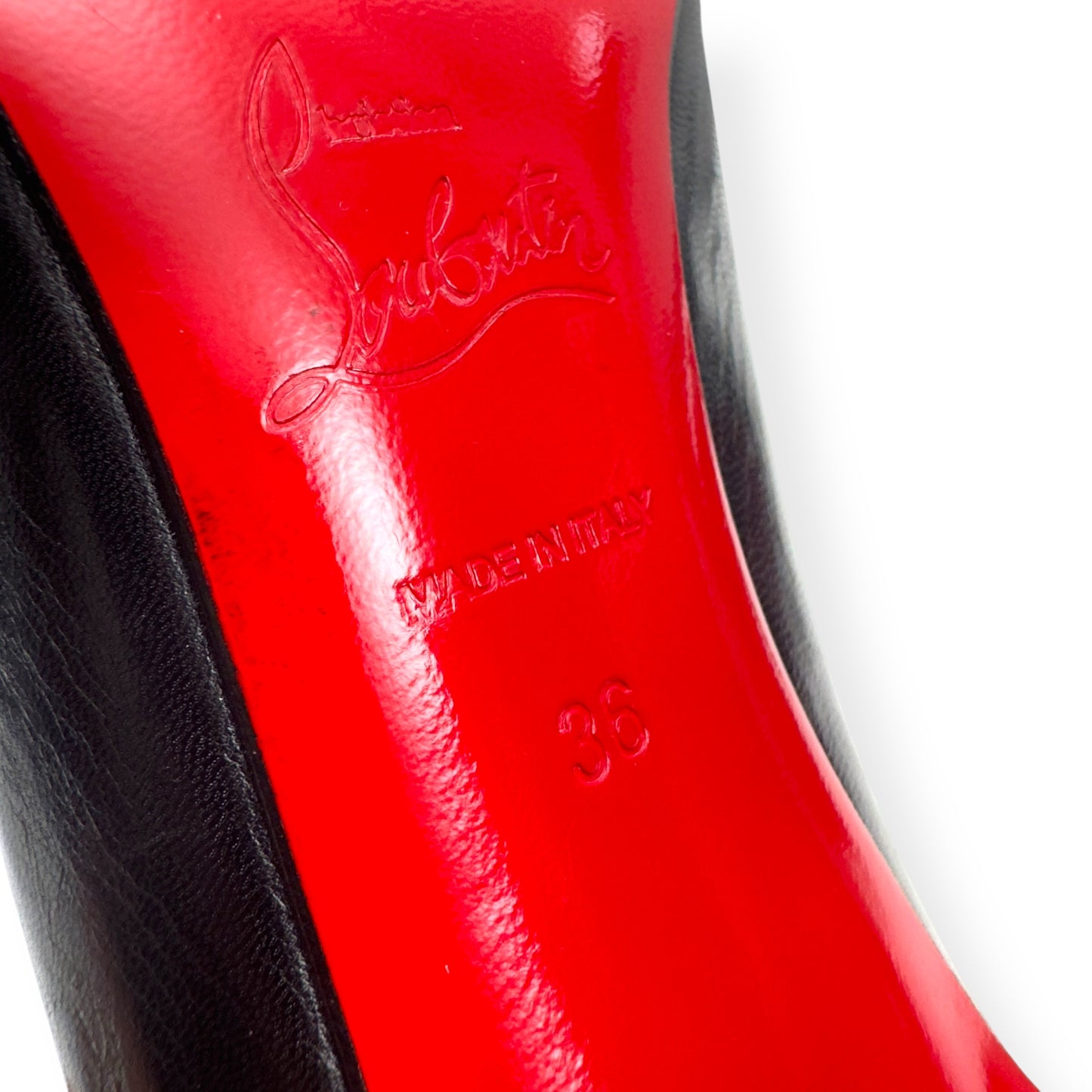 CHRISTIAN LOUBOUTIN PIGALLE WATER SNAKE TOE CAP CUT OUT PUMPS BLACK 36 / UK3