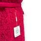 SELF-PORTRAIT BELTED CREPE-TRIMMED CORDED LACE MIDI DRESS PINK UK14