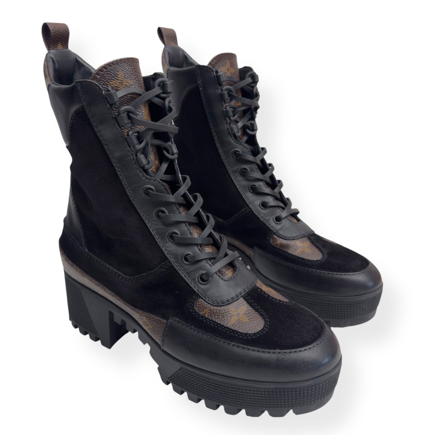 LOUIS VUITTON LAUREATE DESERT BOOTS BLACK / BROWN 38 / UK5