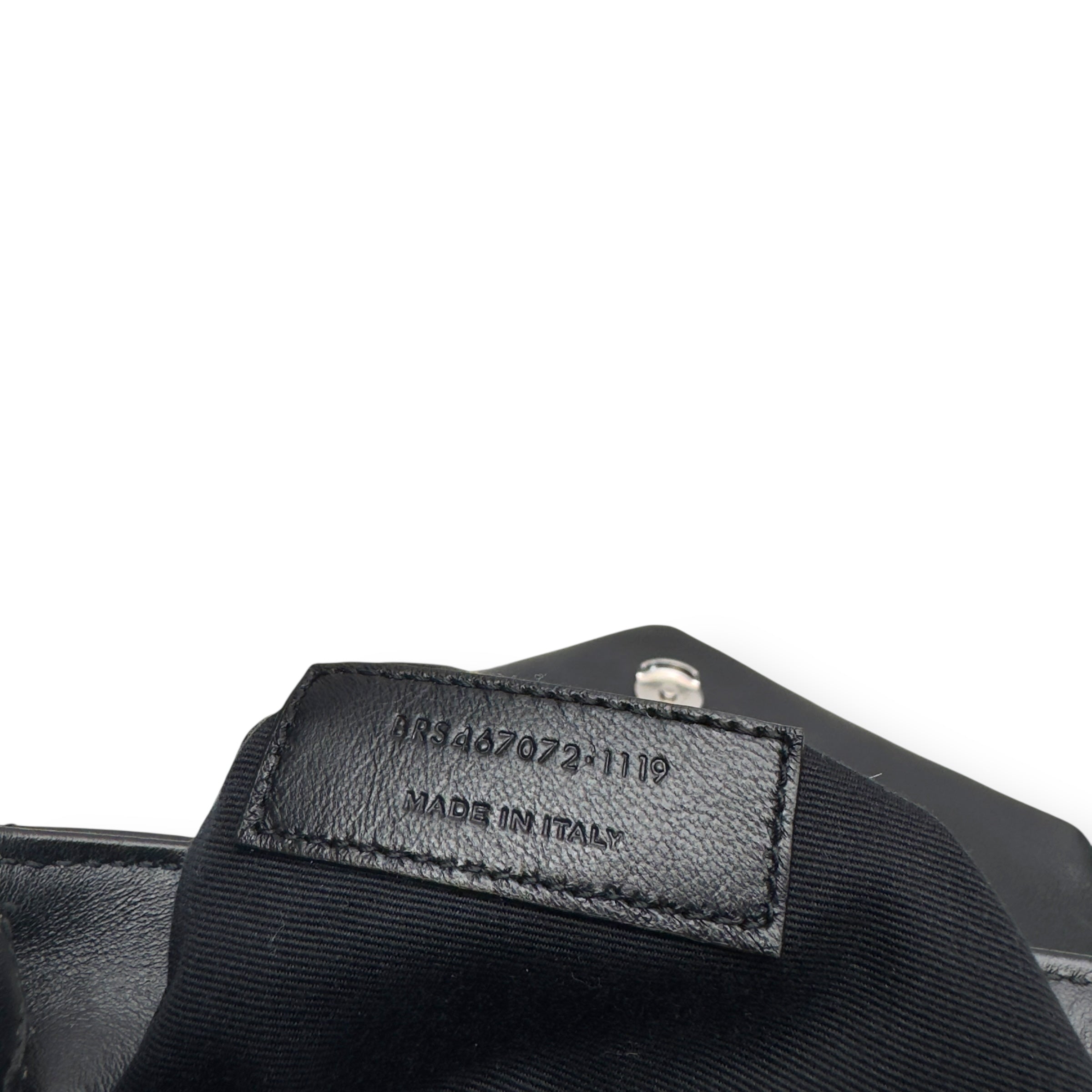 SAINT LAURENT TOY QUILTED LEATHER CROSS-BODY BAG BLACK / SILVER S