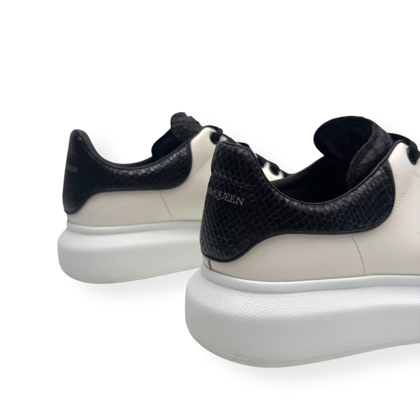 ALEXANDER MCQUEEN OVERSIZED LEATHER / SNAKESKIN SNEAKER WHITE / BLACK 42 / UK8