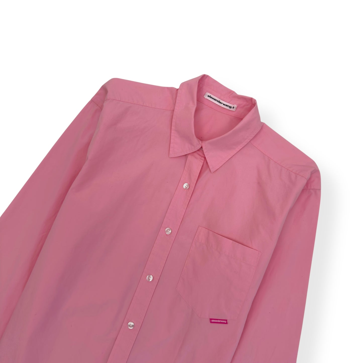 ALEXANDER WANG COTTON BUTTON-UP SHIRT PINK XS
