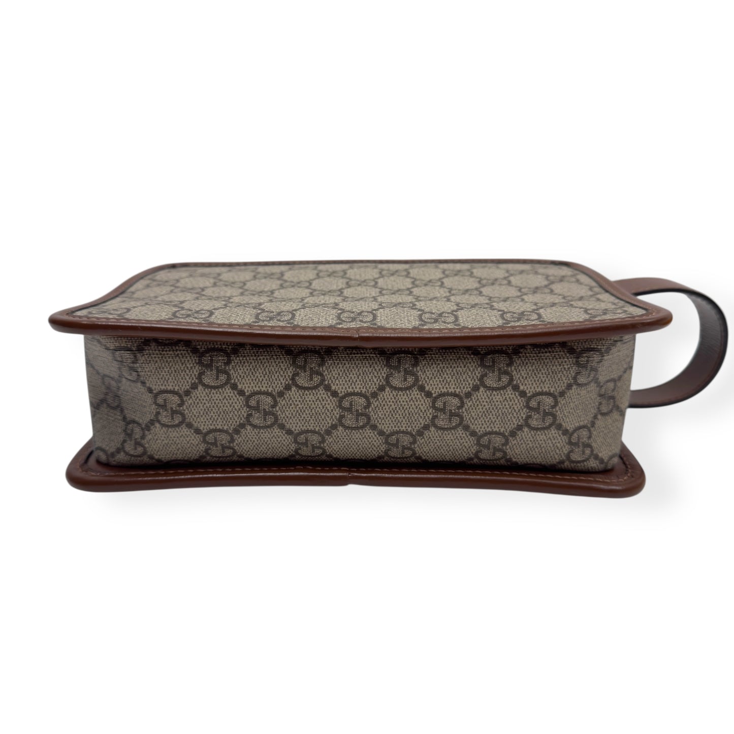 GUCCI GG INTERLOCKING G TRAVEL POUCH BROWN S