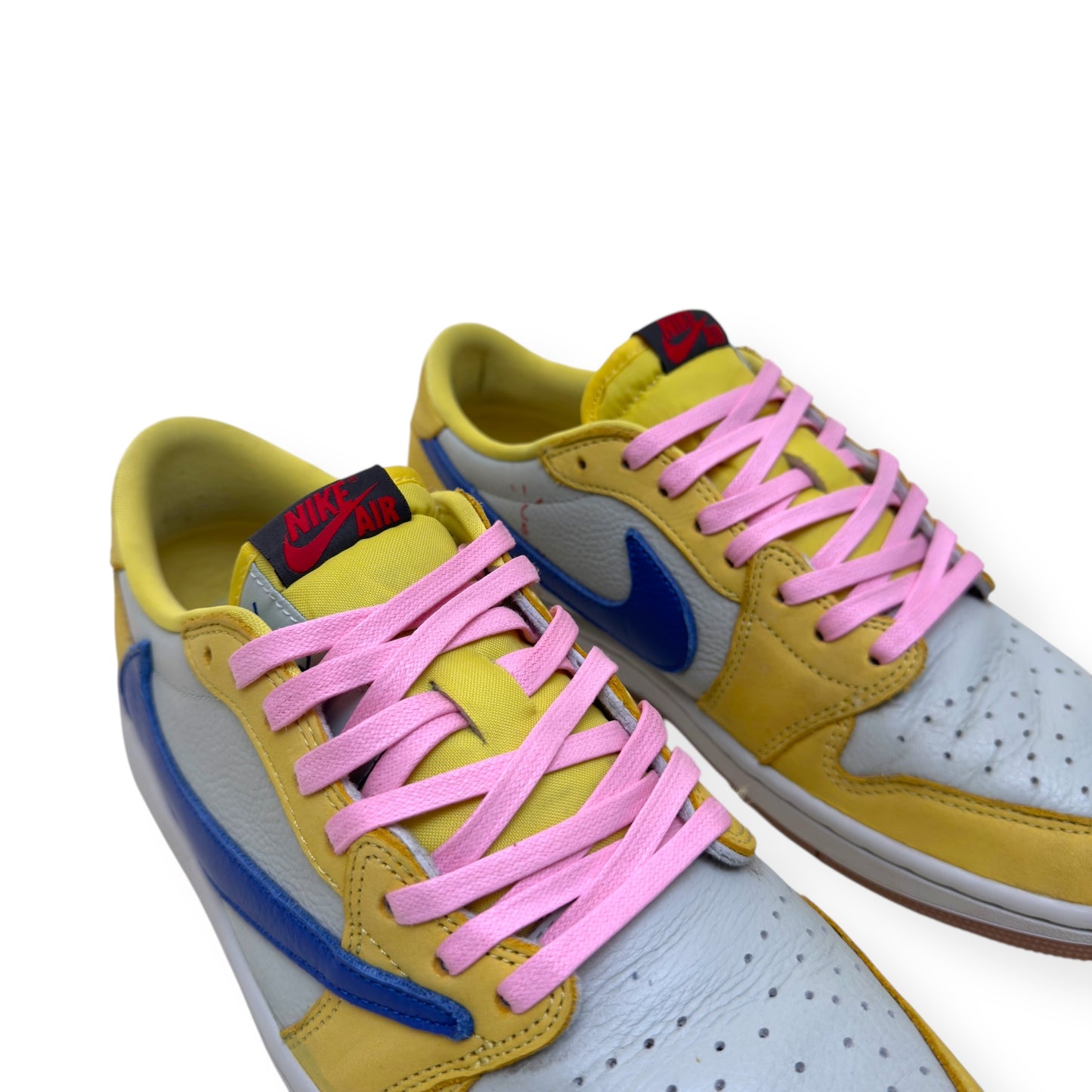 NIKE AIR JORDAN 1 X TRAVIS SCOTT LOW TOP SNEAKER CANARY UK9