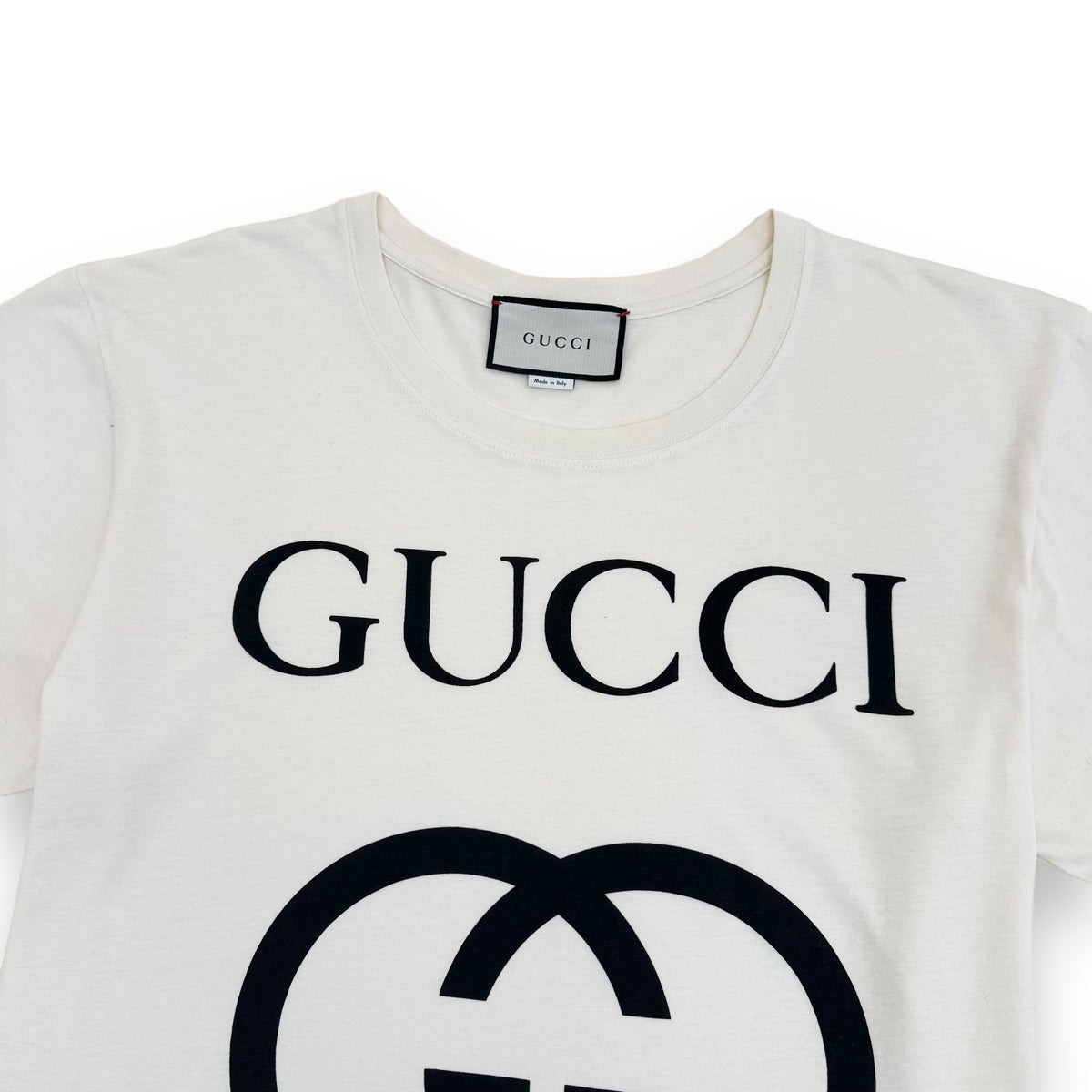 GUCCI OVERSIZED INTERLOCKING GG T-SHIRT CREAM M