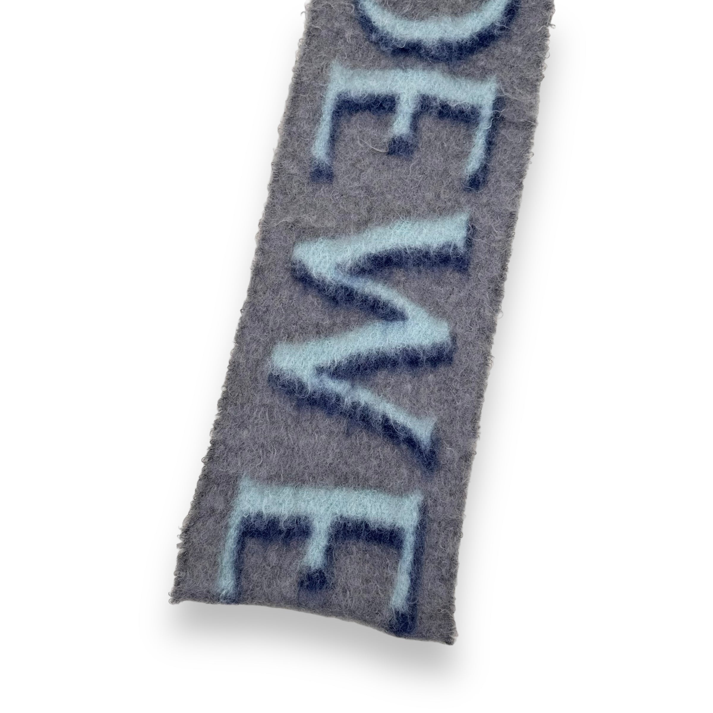 LOEWE WOOL-BLEND LOGO SCARF BLUE / GREY O/S