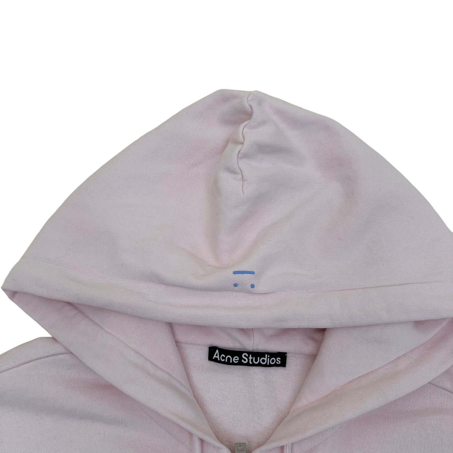 ACNE STUDIOS FACE ZIP-UP HOODIE PINK XL