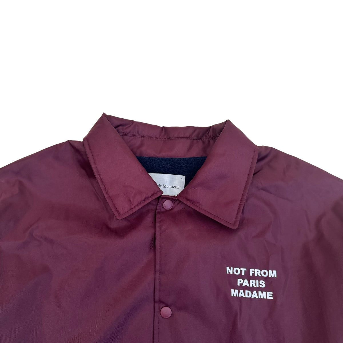 DRÔLE DE MONSIEUR PRINTED SHELL JACKET BURGUNDY XL