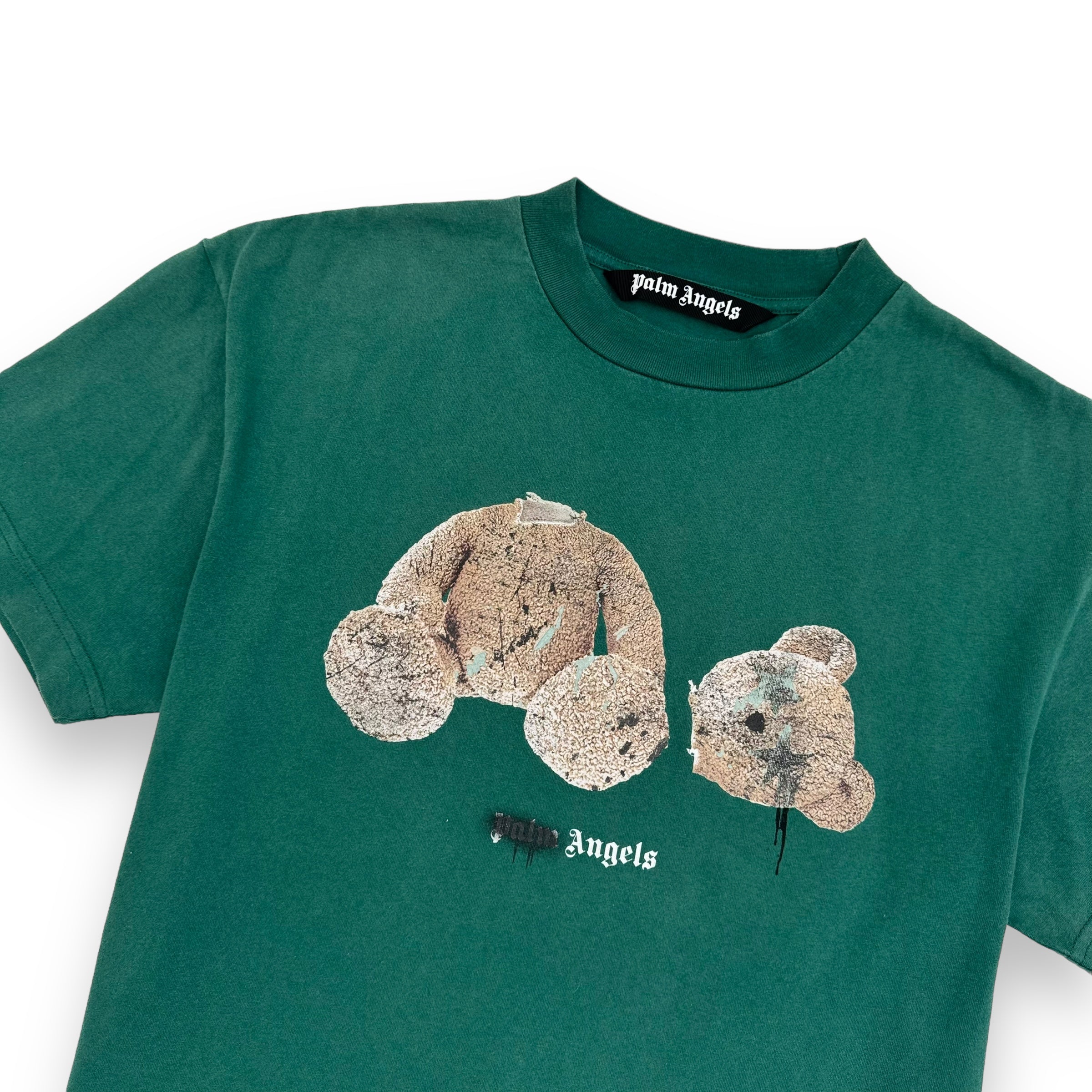 PALM ANGELS SPRAY PAINT BEAR T-SHIRT GREEN M