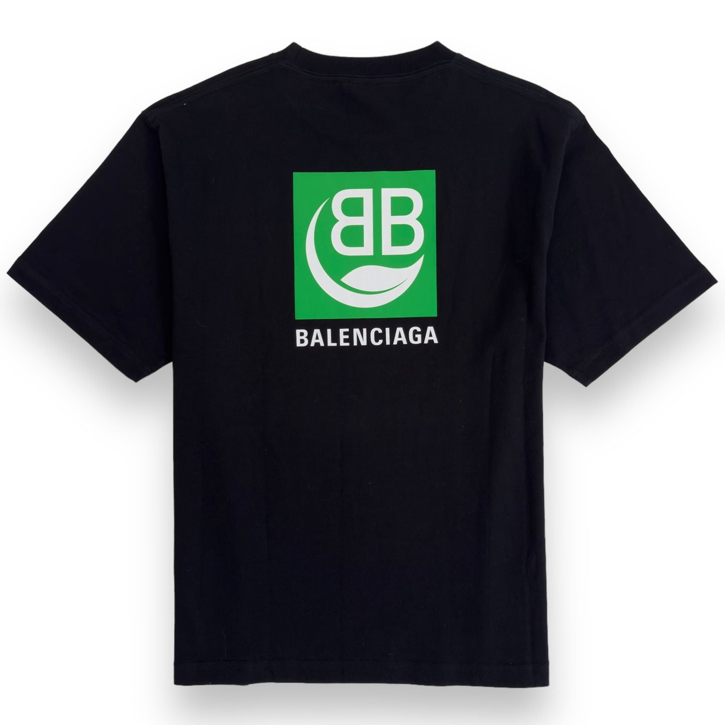 BALENCIAGA BIO-LOGO COTTON T-SHIRT BLACK / GREEN M