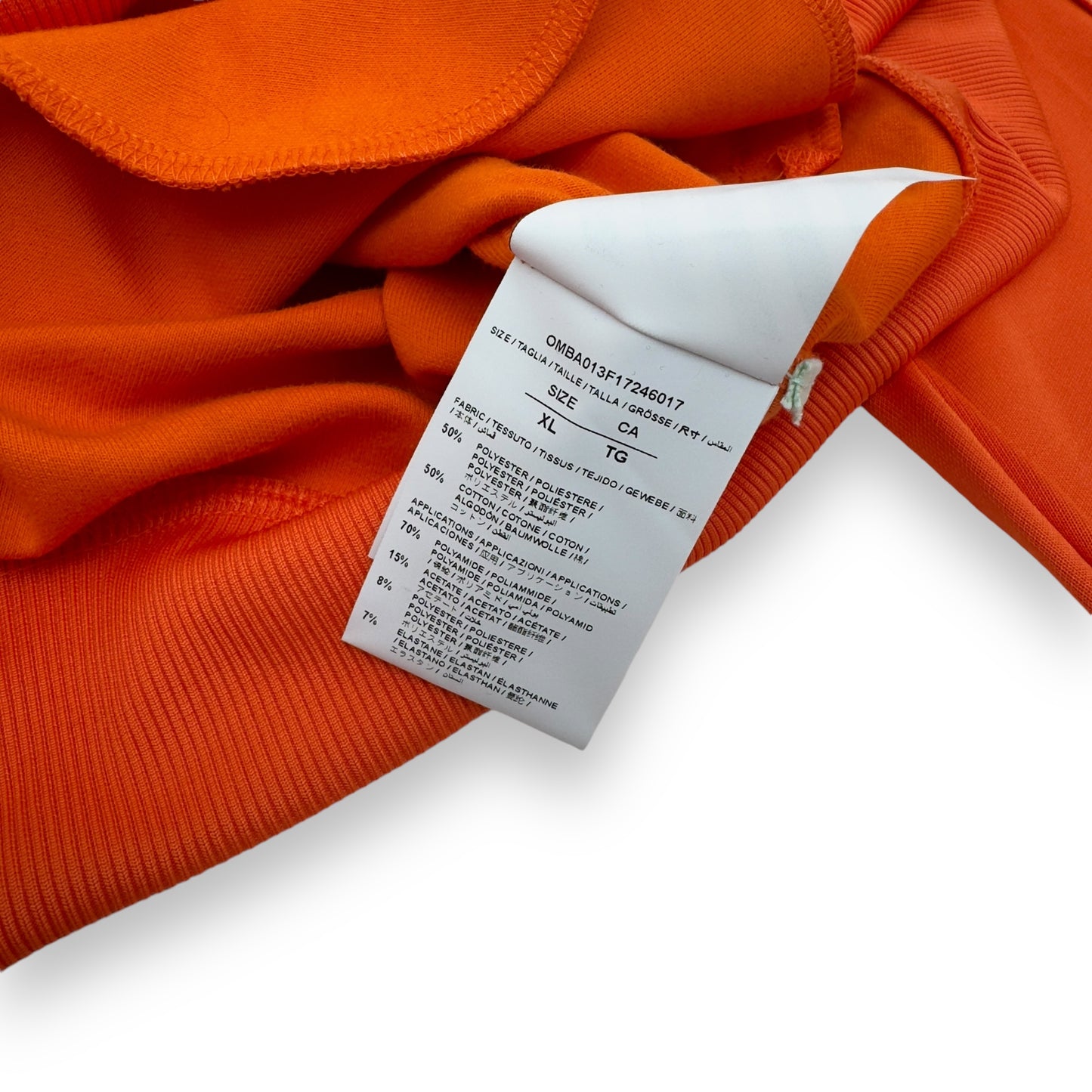 OFF-WHITE ZIP-UP ARROW TRACK JACKET ORANGE / WHITE XL