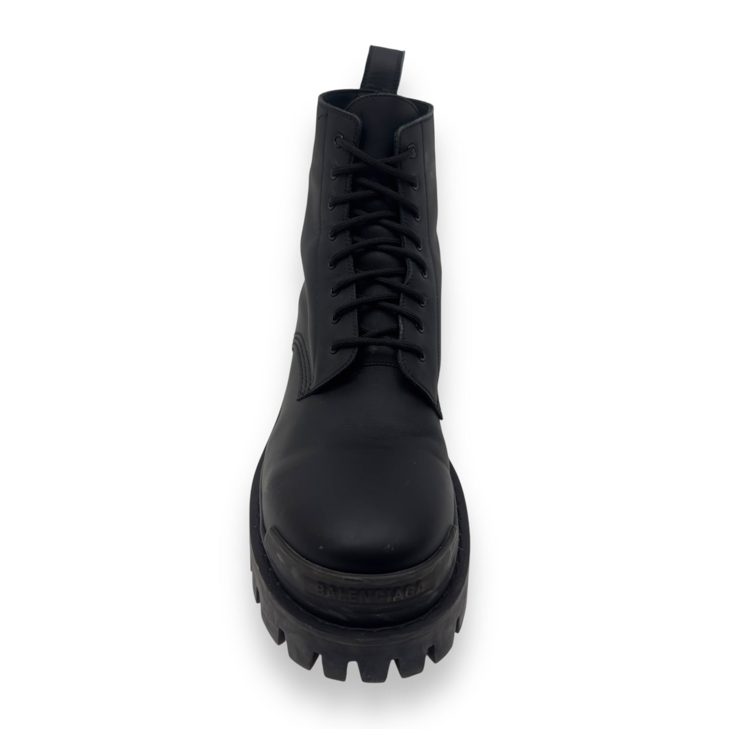 BALENCIAGA COMBAT STRIKE 20MM LEATHER BOOTS BLACK UK9 / 43