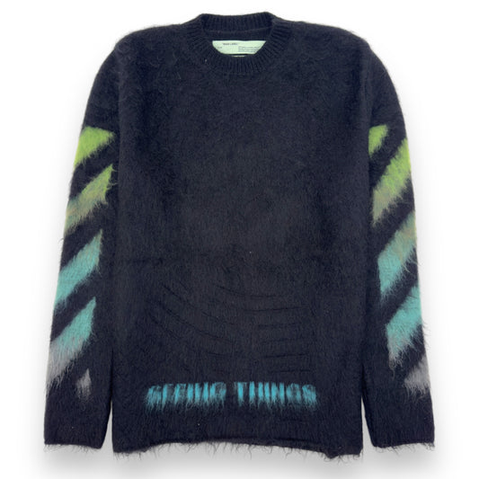 OFF-WHITE MOHAIR GRADIENT ARROW SWEATER BLACK M