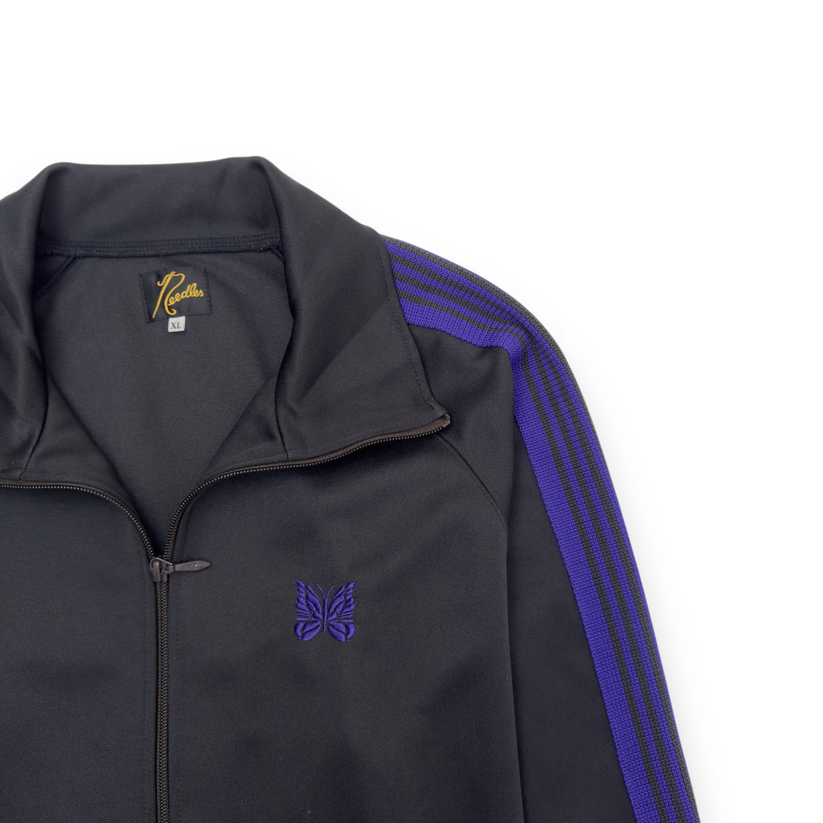 NEEDLES TRACK JACKET BLACK / PURPLE XL