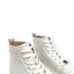CHRISTIAN LOUBOUTIN LOU SPIKE FLAT CALF HIGH TOP SNEAKER WHITE UK10.5