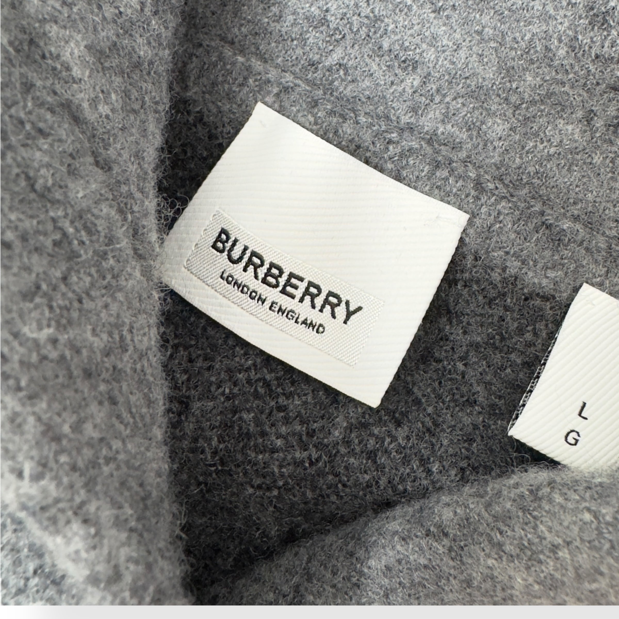 BURBERRY EKD WOOL JACQUARD HOODIE GREY L