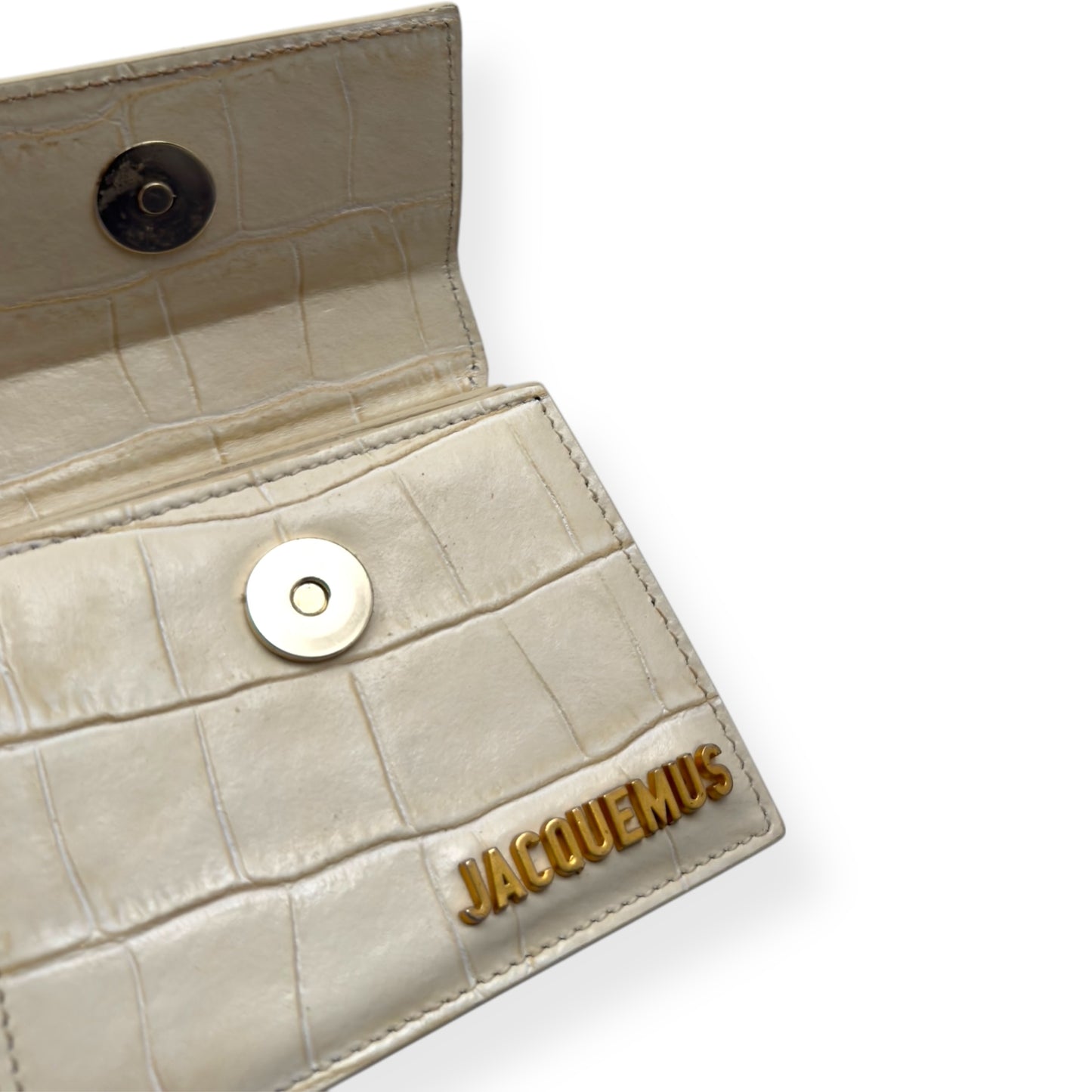 JACQUEMUS LE CHIQUITO MINI CROC EMBOSSED BAG CREAM MINI