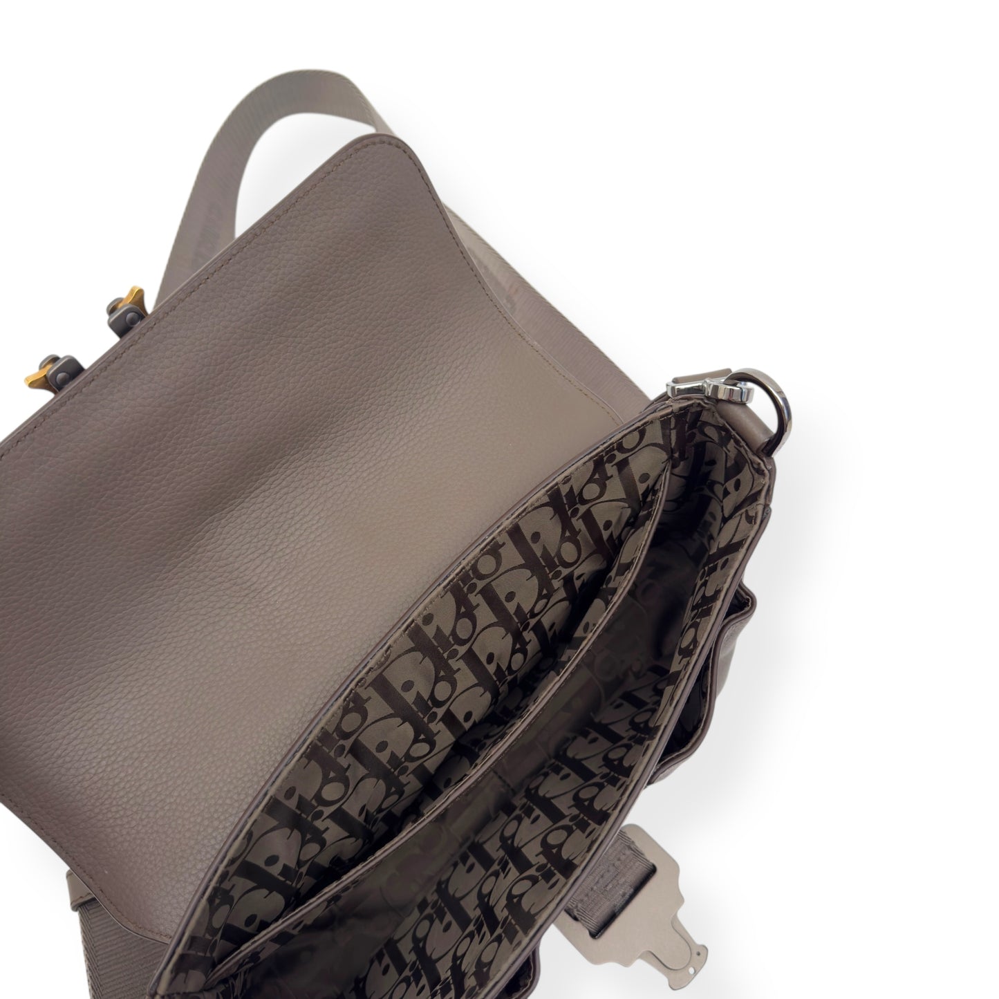 DIOR HIT THE ROAD GRAINED CALFSKIN SHOULDER BAG BROWN S