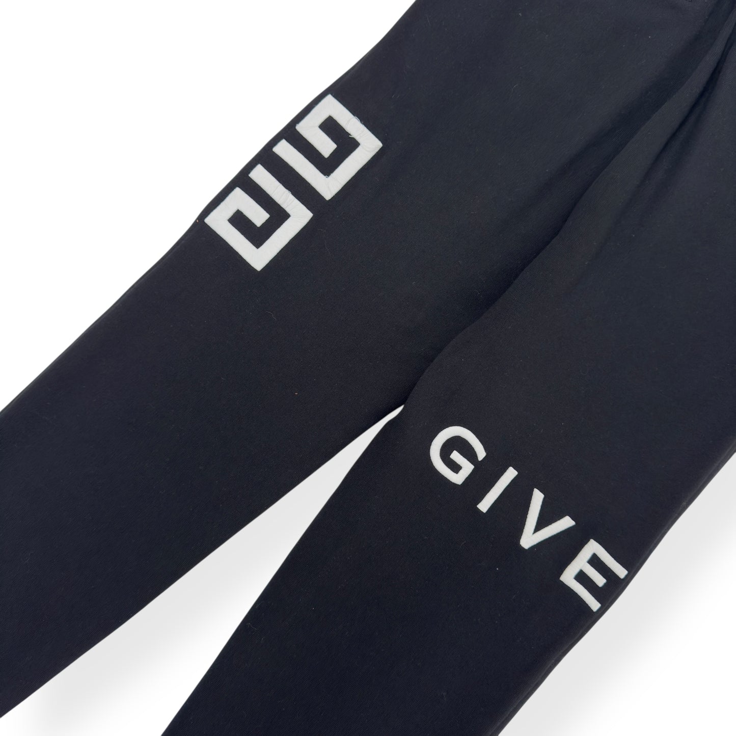 GIVENCHY 4G LOGO EMBROIDERED SWEAT PANTS BLACK / WHITE M