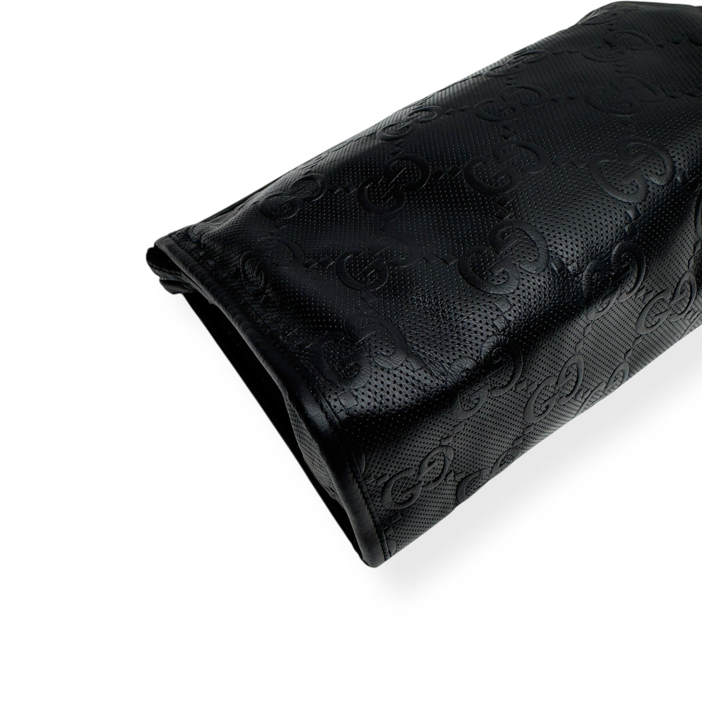 GUCCI GG EMBOSSED CLUTCH BAG BLACK S
