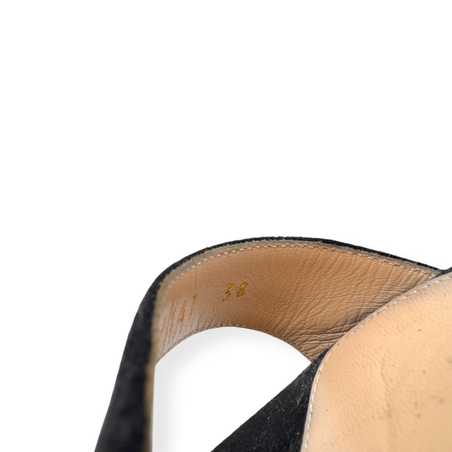 GIANVITO ROSSI PORTOFINO 105 SUEDE SANDALS BLACK 38 / UK5