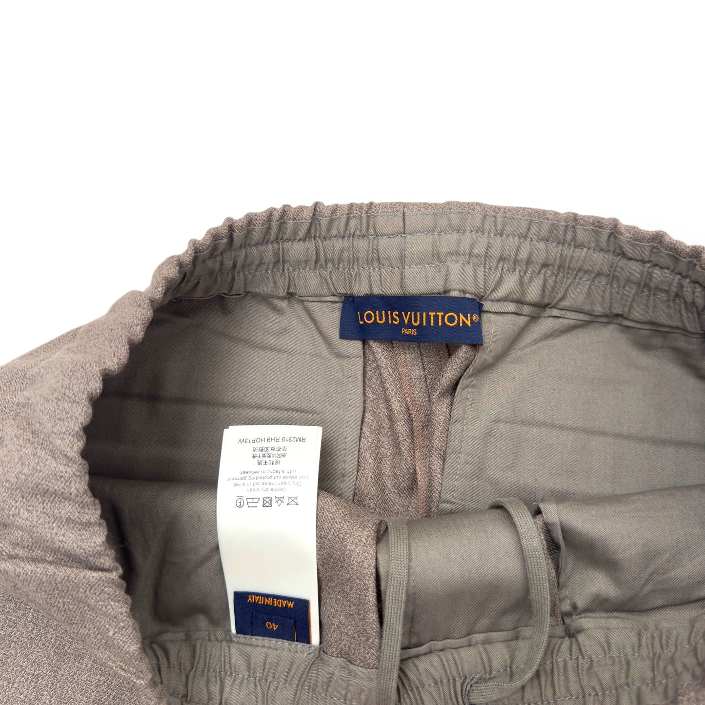 LOUIS VUITTON WOOL STRAIGHT LEG TROUSERS BEIGE 40 / S
