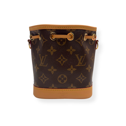 LOUIS VUITTON NANO NOÉ MONOGRAM CANVAS BAG BROWN MINI