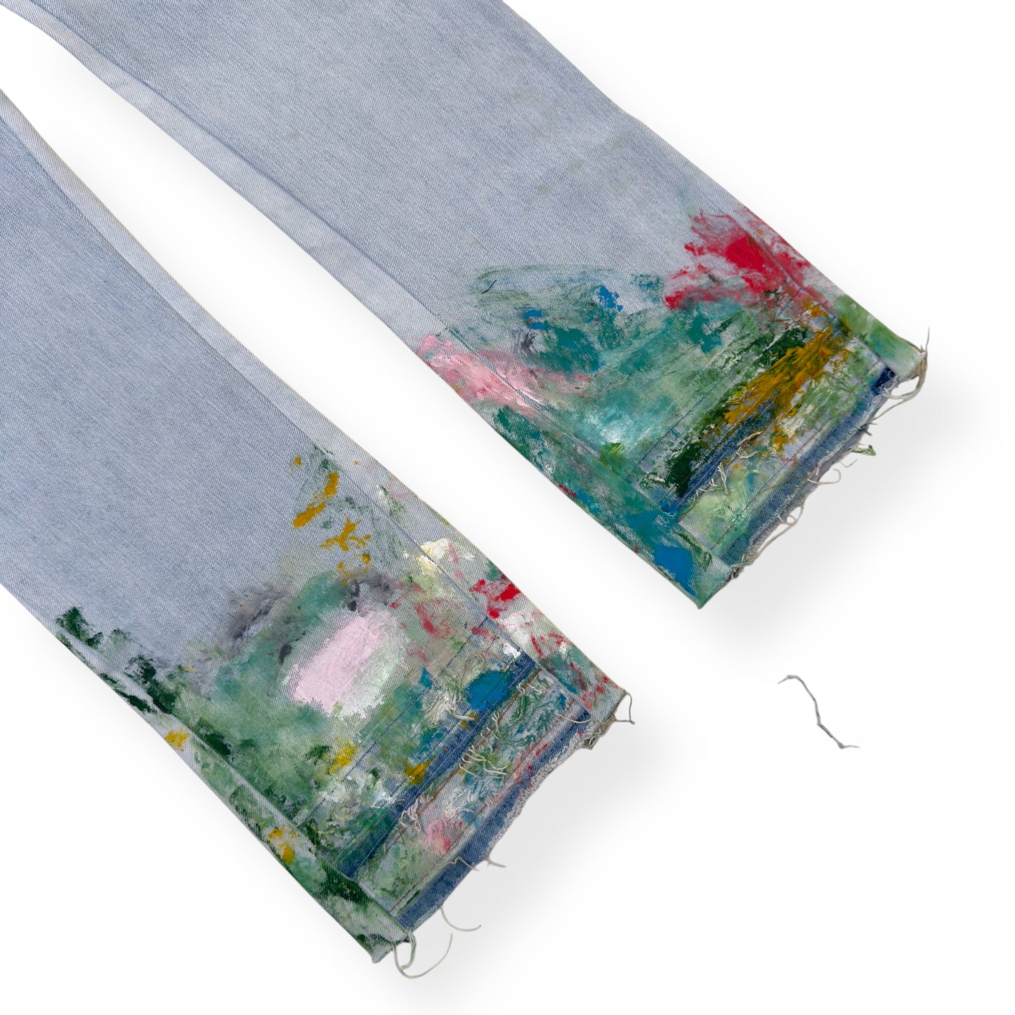 JEANIUS BAR ATELIER PAINT SPLATTER DENIM JEANS INDIGO W32”