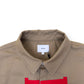 RHUDE VERTICAL LOGO SHIRT BEIGE / RED L