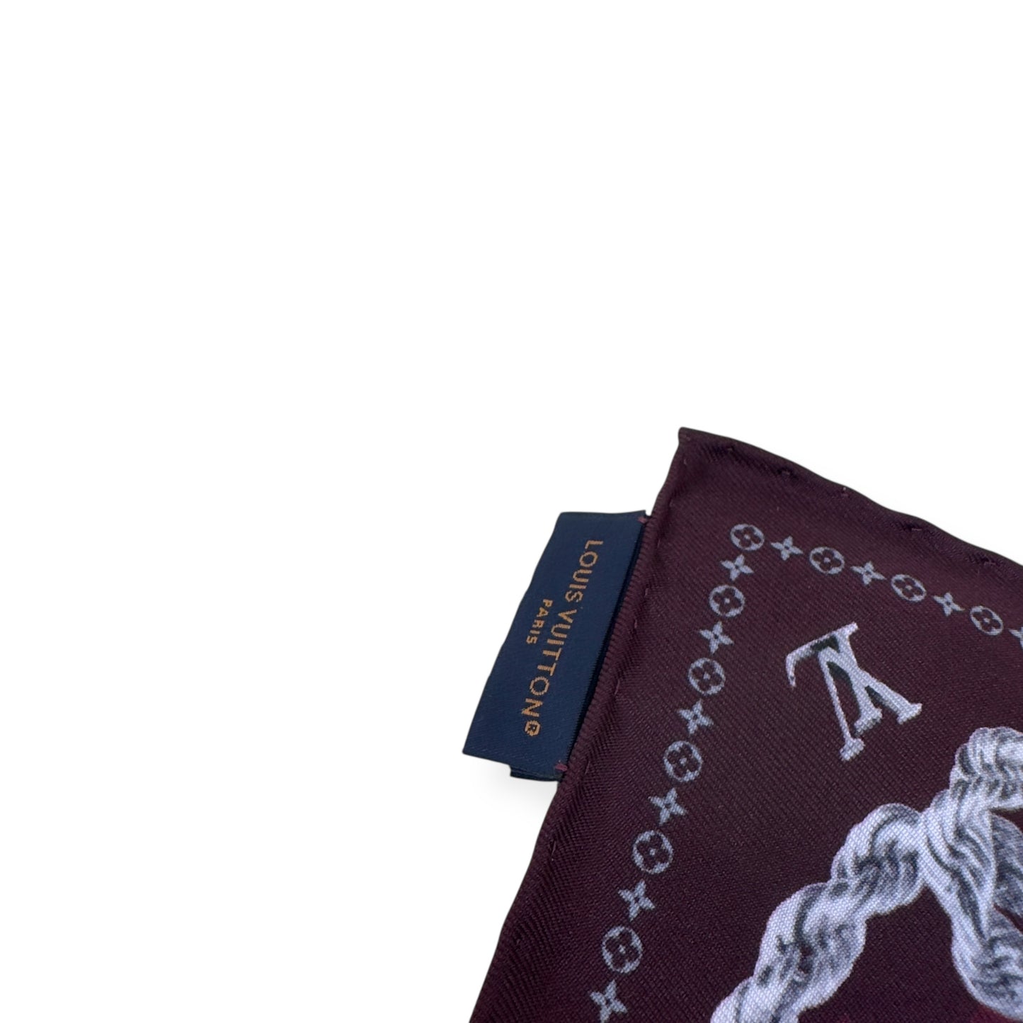LOUIS VUITTON LV DYNASTY SILK BANDANA BURGUDNY