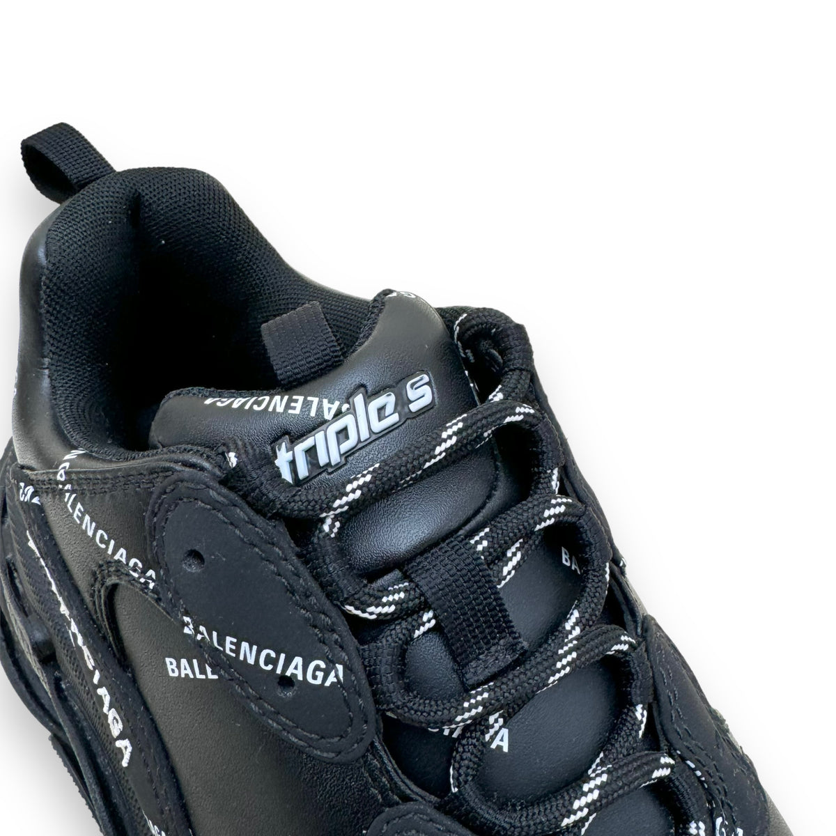 BALENCIAGA TRIPLE S ALL OVER SNEAKER BLACK UK8