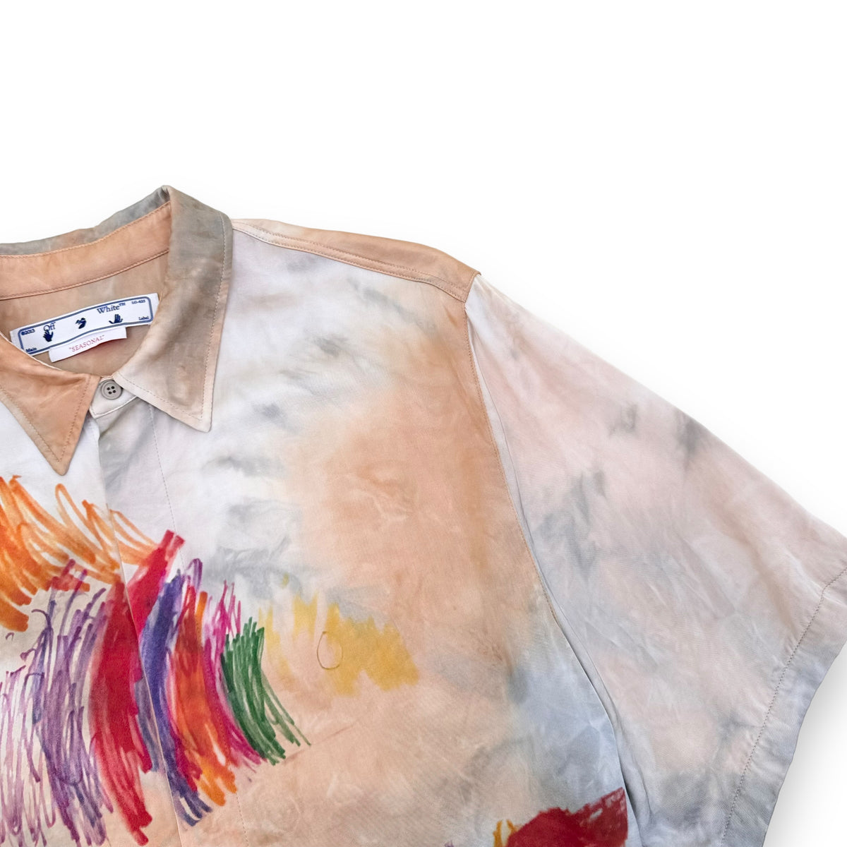 OFF-WHITE S/S SATIN SHIRT BEIGE L