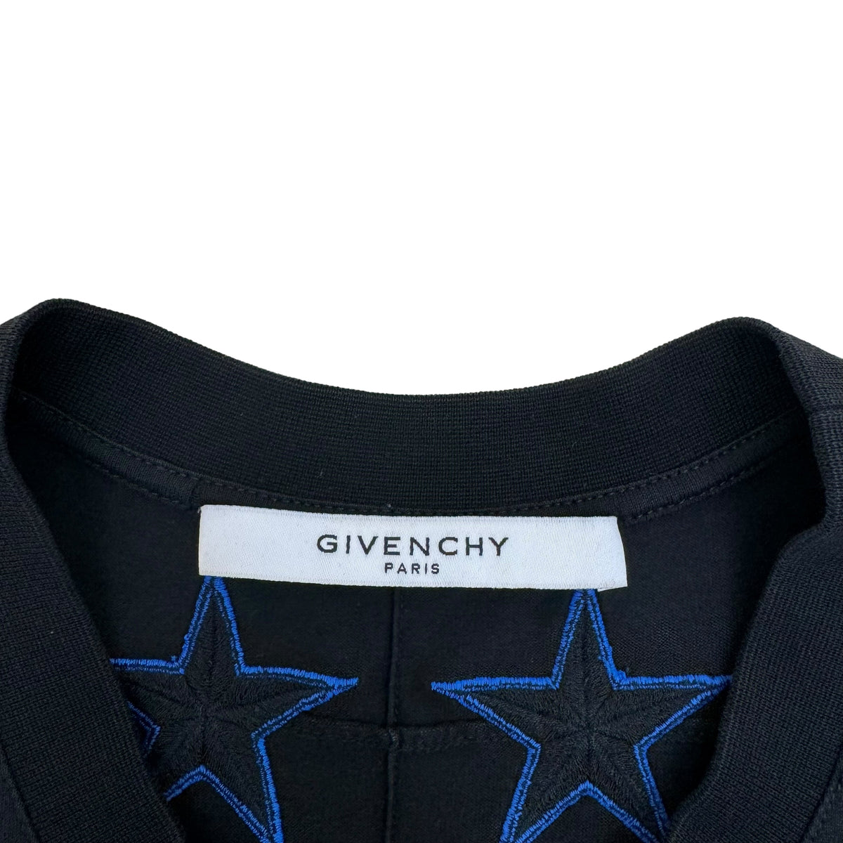 GIVENCHY OVERSIZED STAR EMBROIDERED T-SHIRT BLACK / BLUE XS