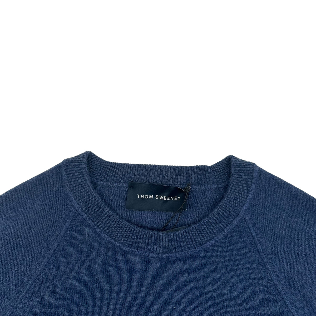 THOM SWEENEY AW23 RAGLAN CASHMERE CREWNECK SWEATER NAVY L