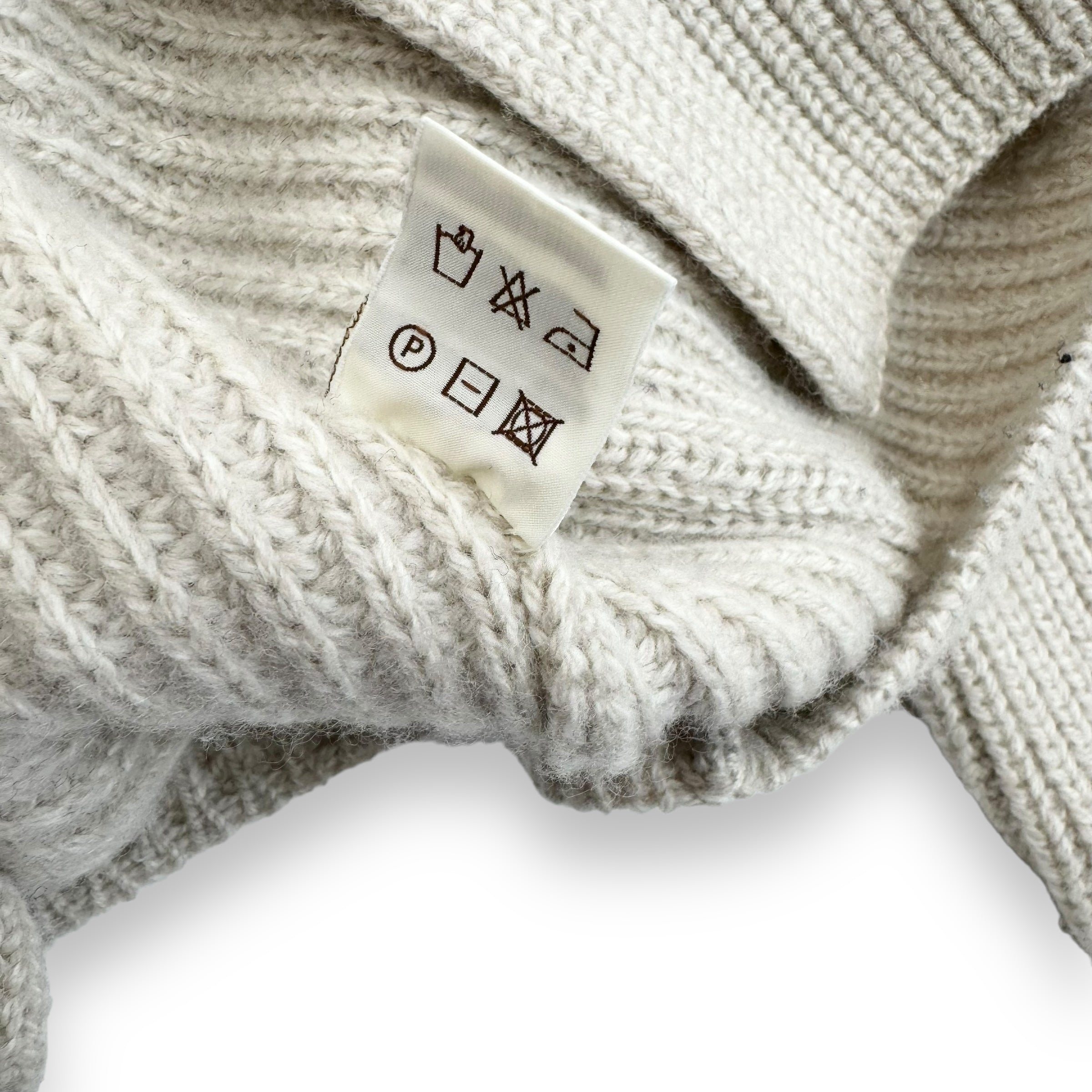 THOM SWEENEY SINGLE BREASTED WOOL / CASHMERE SHAWL CARDIGAN CREAM L