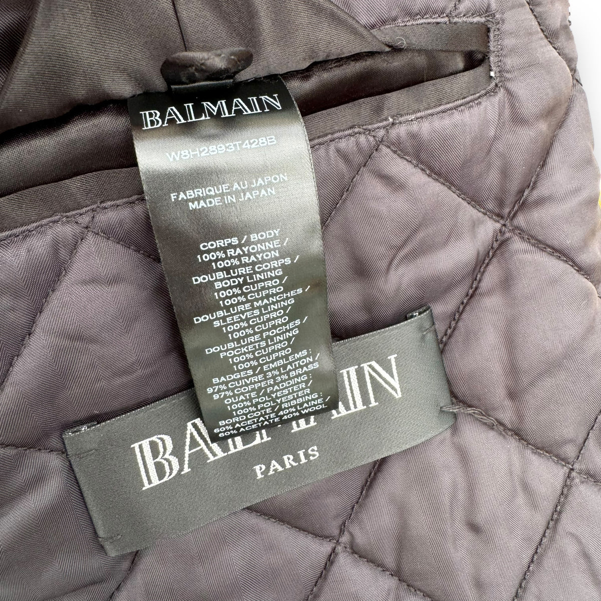 BALMAIN TEDDY JACKET GREEN / BLACK L