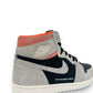 NIKE JORDAN 1 RETRO OG HIGH SNEAKER NEUTRAL GREY / HYPER CRIMSON UK10.5