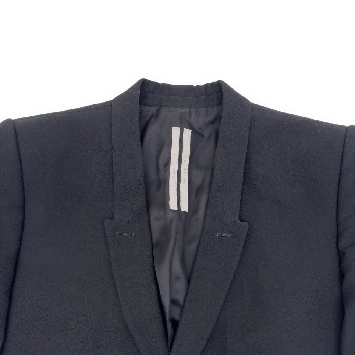 RICK OWENS TECUATL SS20 TATLIN WOOL BLAZER JACKET BLACK L