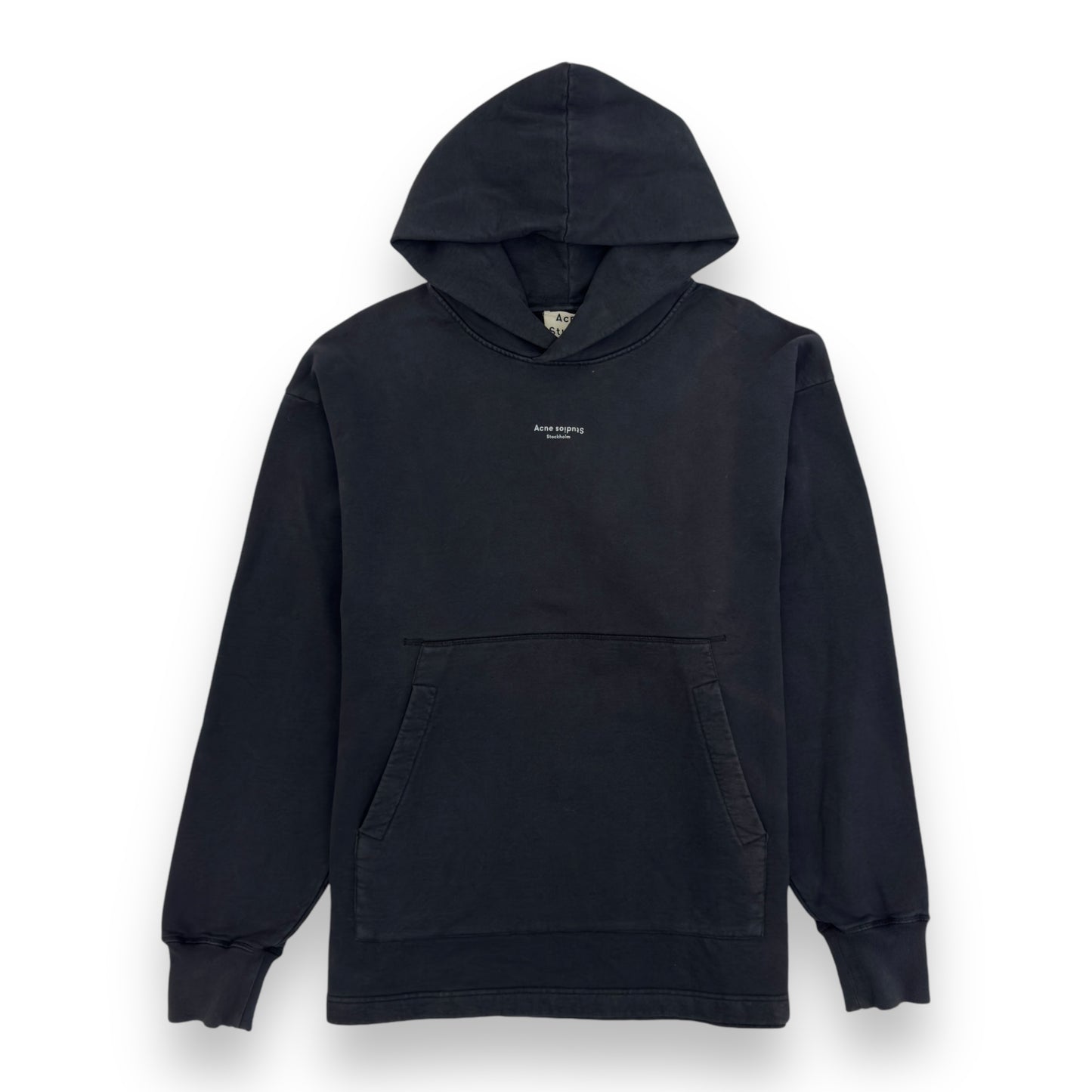 ACNE STUDIOS LOGO HOODED SWEATSHIRT GREY M