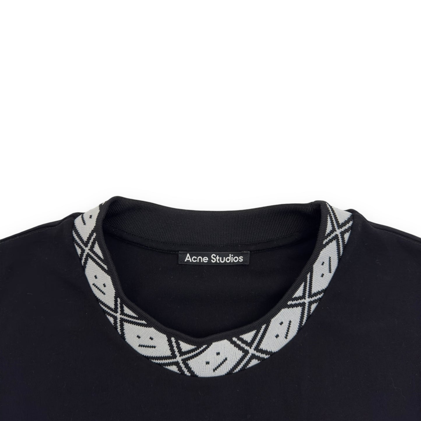 ACNE STUDIOS EXTOR JERSEY T-SHIRT BLACK / WHITE XL