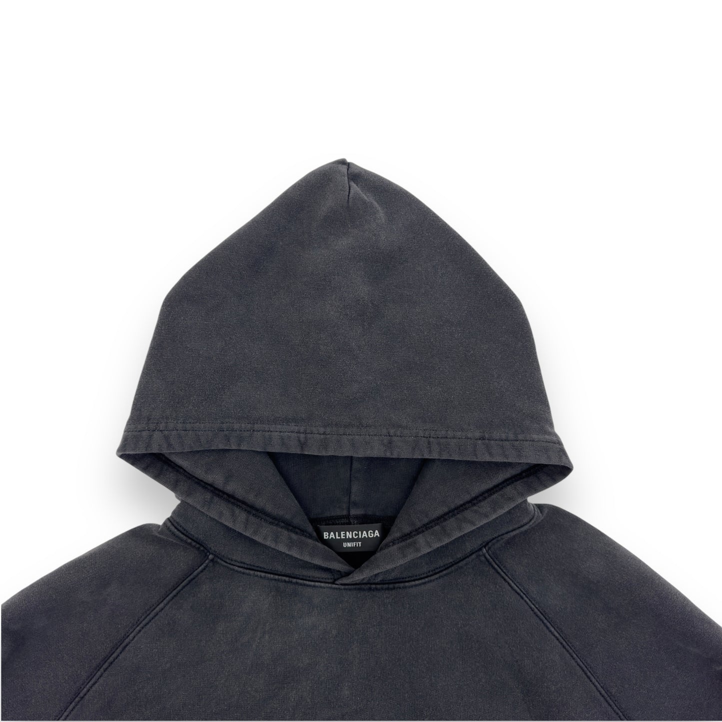 BALENCIAGA OVERSIZED STRIKE 1917 HOODIE WASHED BLACK S