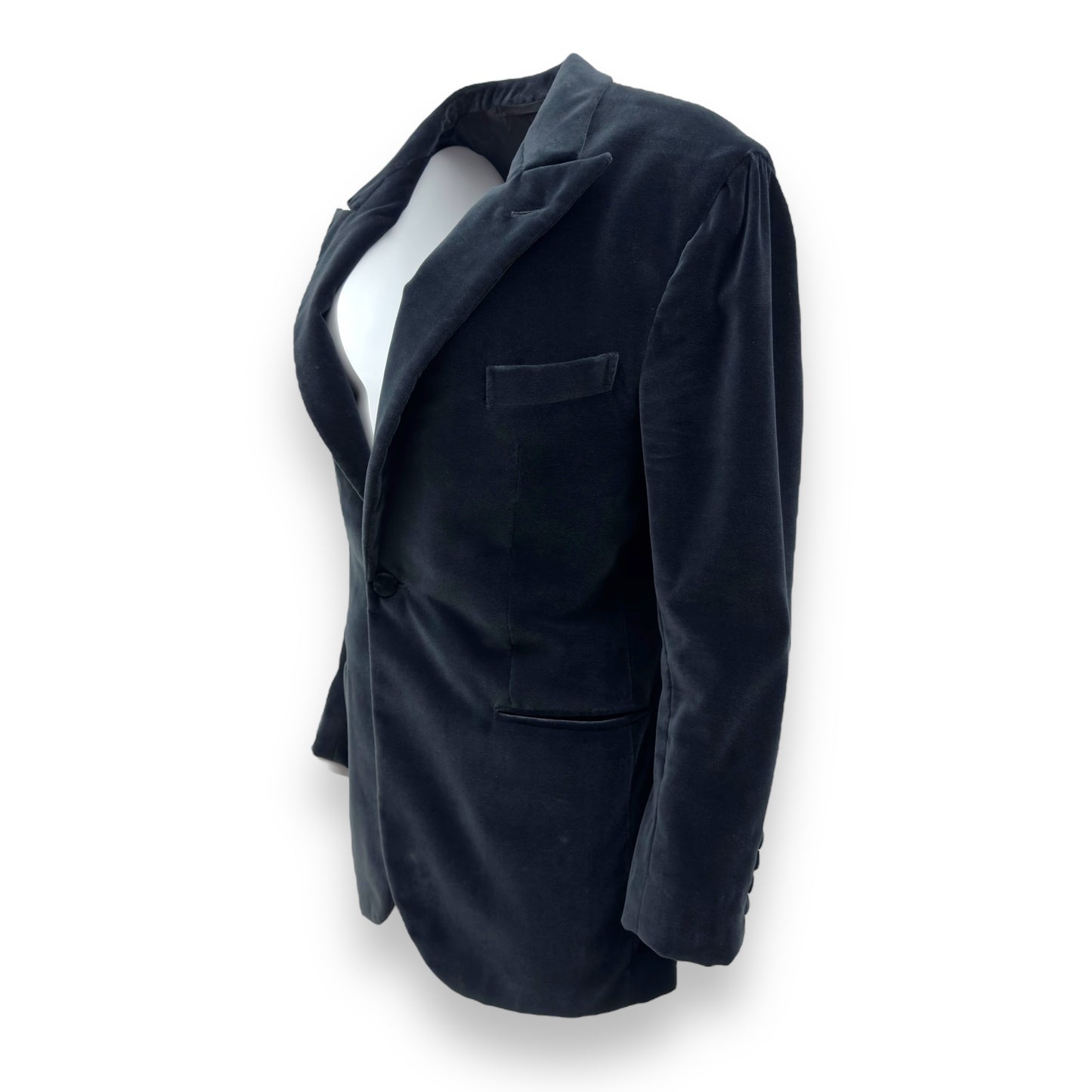 THOM SWEENEY BESPOKE VELVET JACKET BLUE UK8