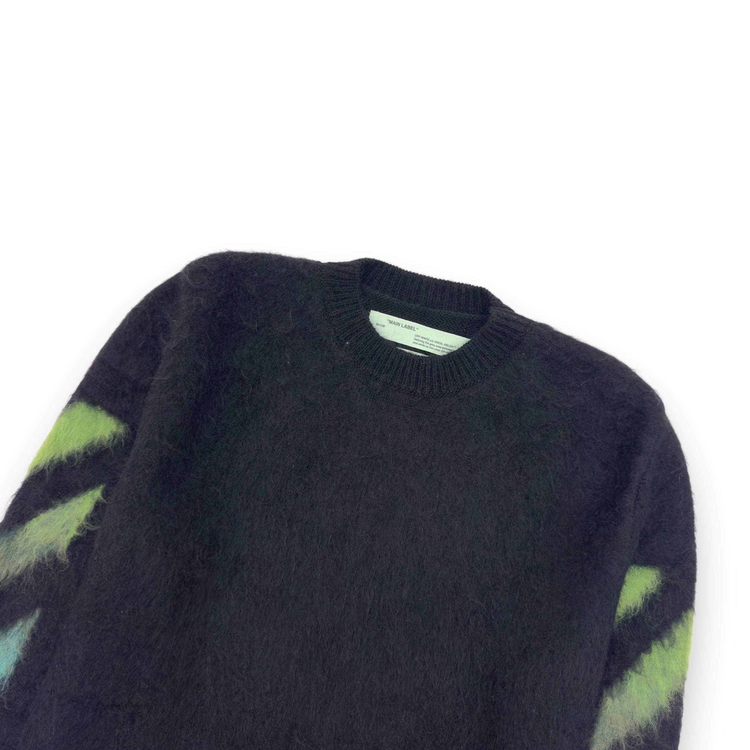 OFF-WHITE MOHAIR GRADIENT ARROW SWEATER BLACK M