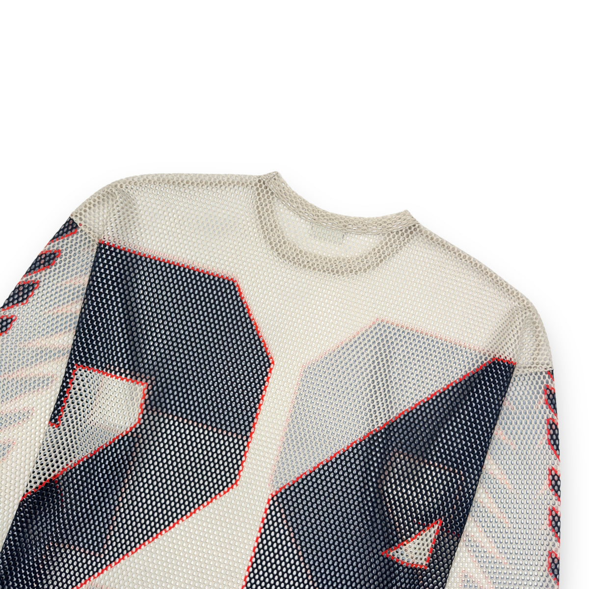 DRIES VAN NOTEN OVERSIZED HEGLAND PRINTED MESH JERSEY GREY L
