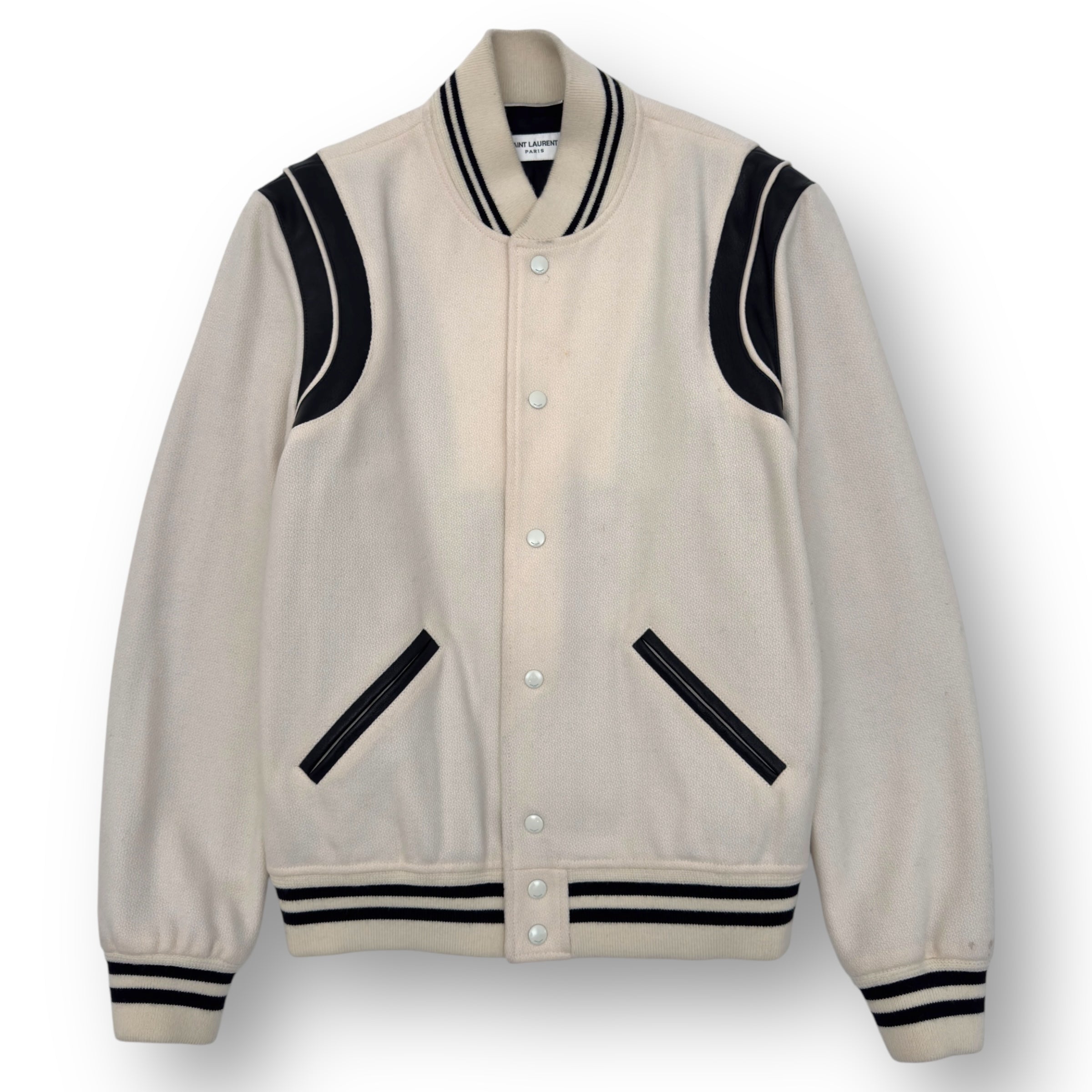 SAINT LAURENT CLASSIC TEDDY JACKET NATURAL / BLACK 50 / L