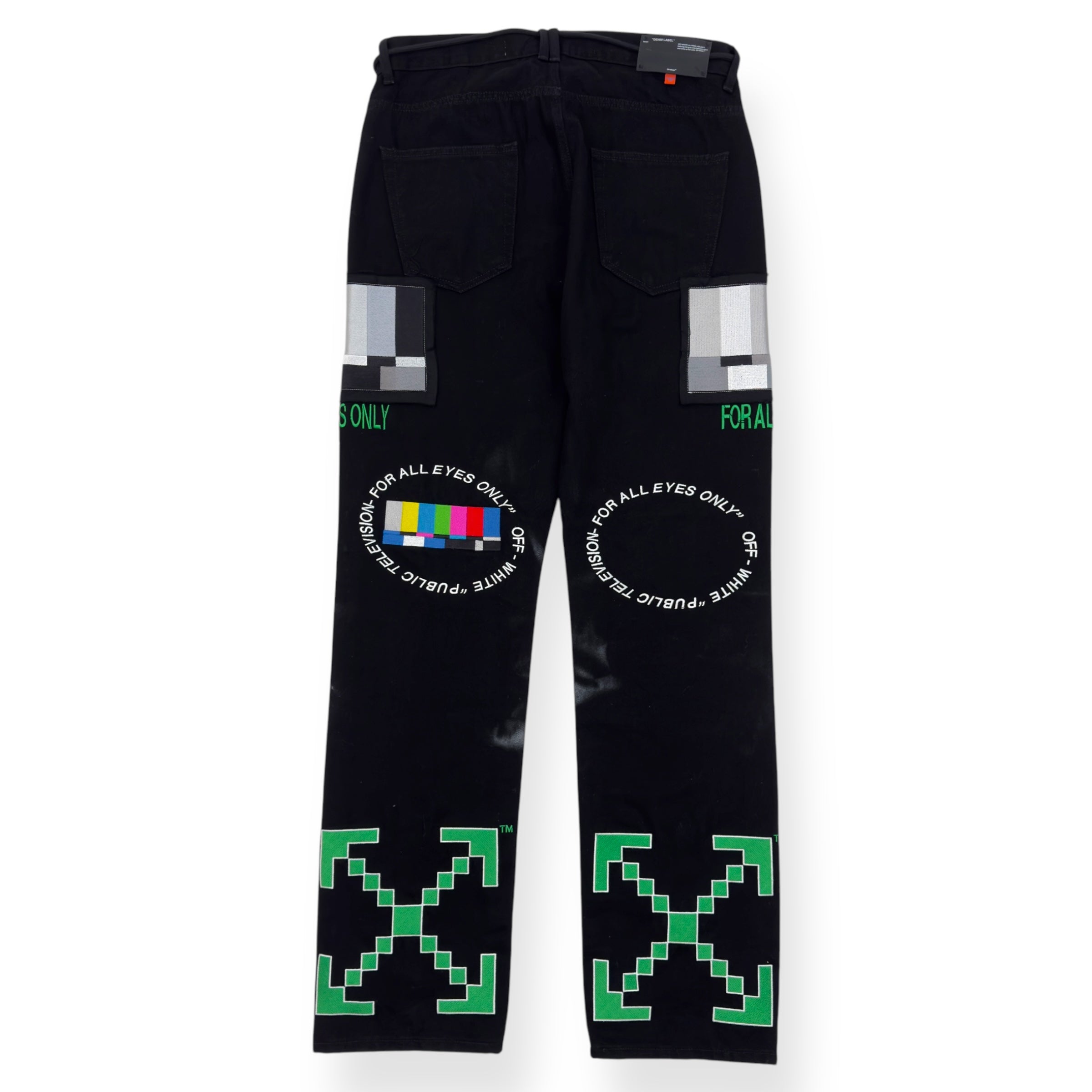 OFF-WHITE X EV BRAVADO 5 POCKET DENIM JEANS BLACK W34”
