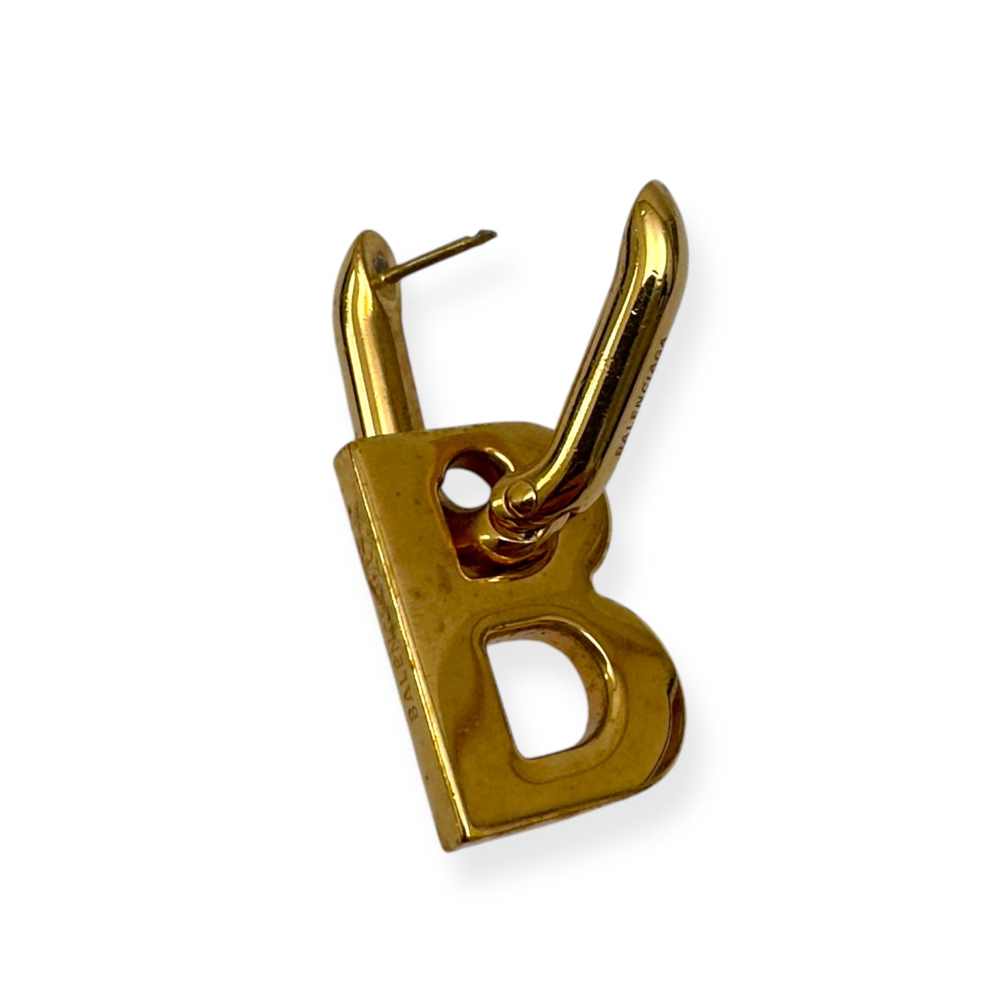 BALENCIAGA WOMENS B CHAIN EARRINGS GOLD