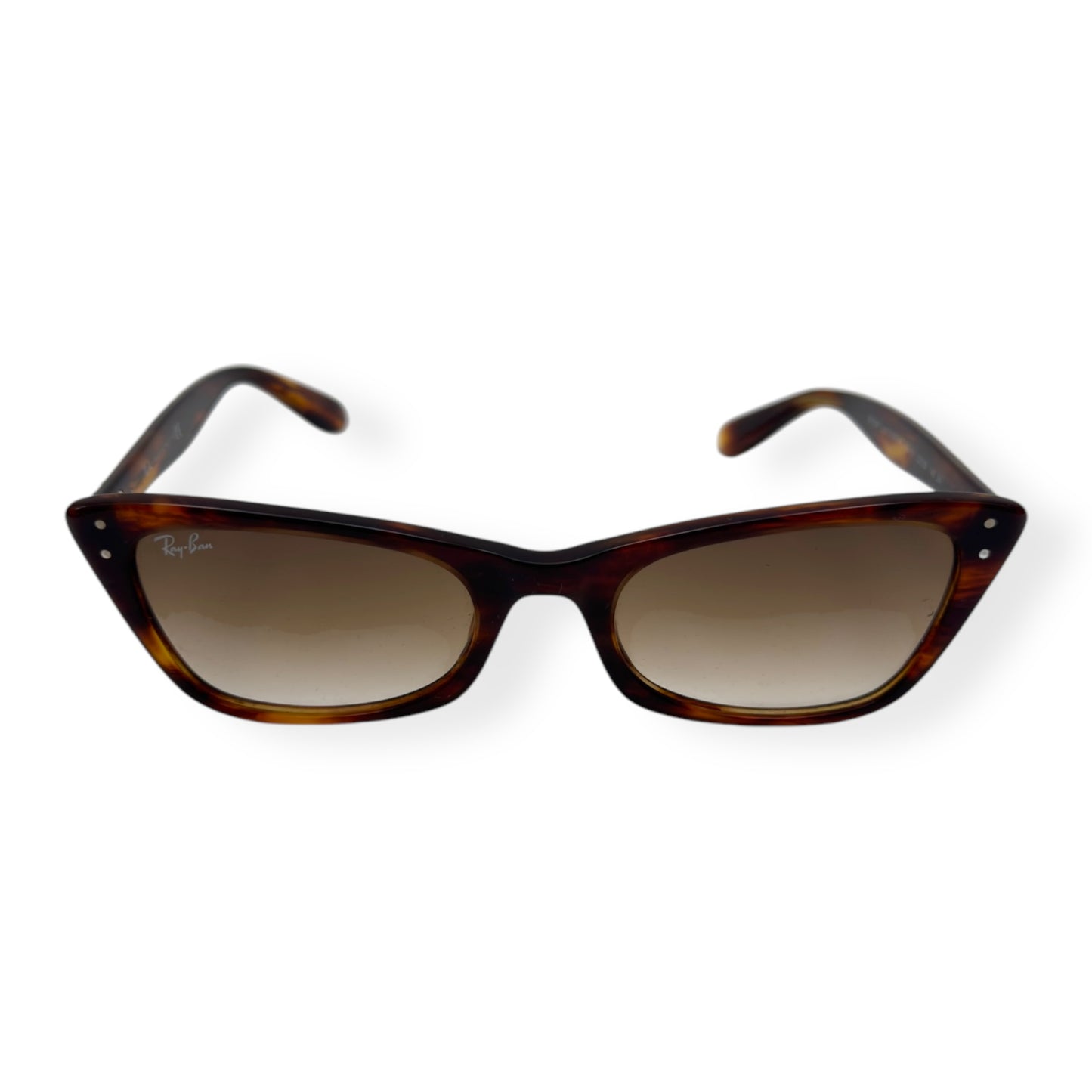 RAY BAN LADY BURBANK SUNGLASSES IN STRIPED HAVANA CLEAR / BROWN