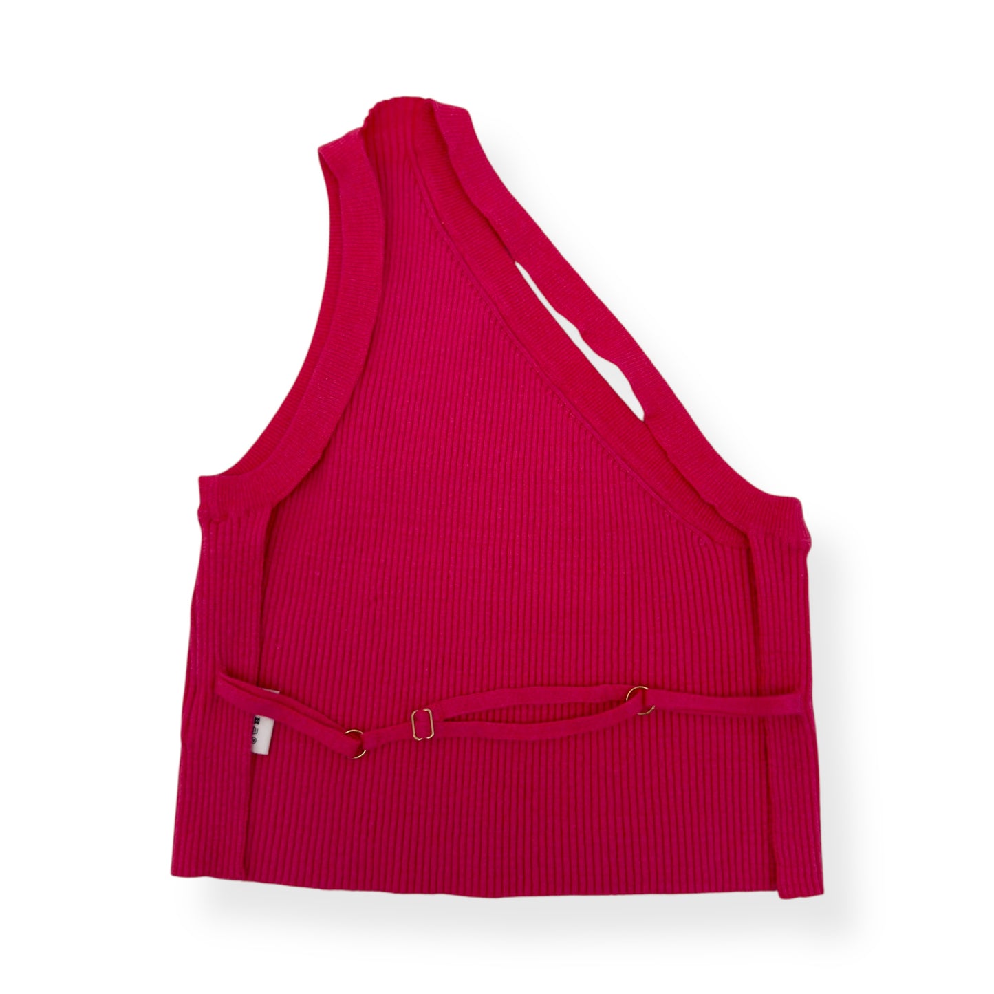 JACQUEMUS LA MAILLE ASCU ONE-SHOULDER TOP PINK 36 / S