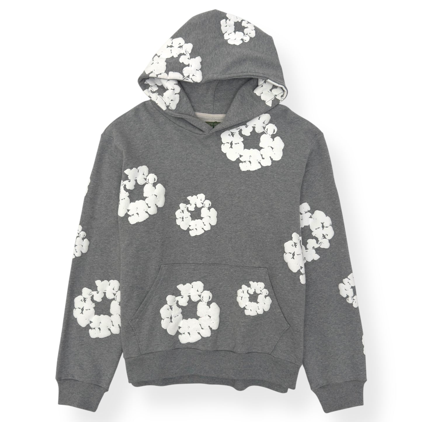 DENIM TEARS THE COTTON WREATH HOODIE GREY / WHITE L